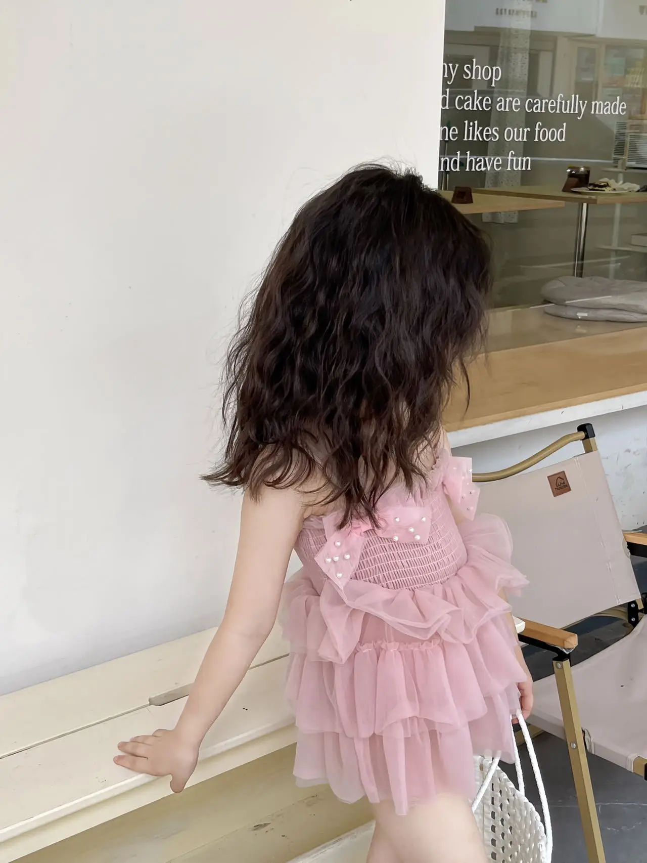 Girls' Pink Lace Stretch One-Piece Skirt Swimsuit — feature 6