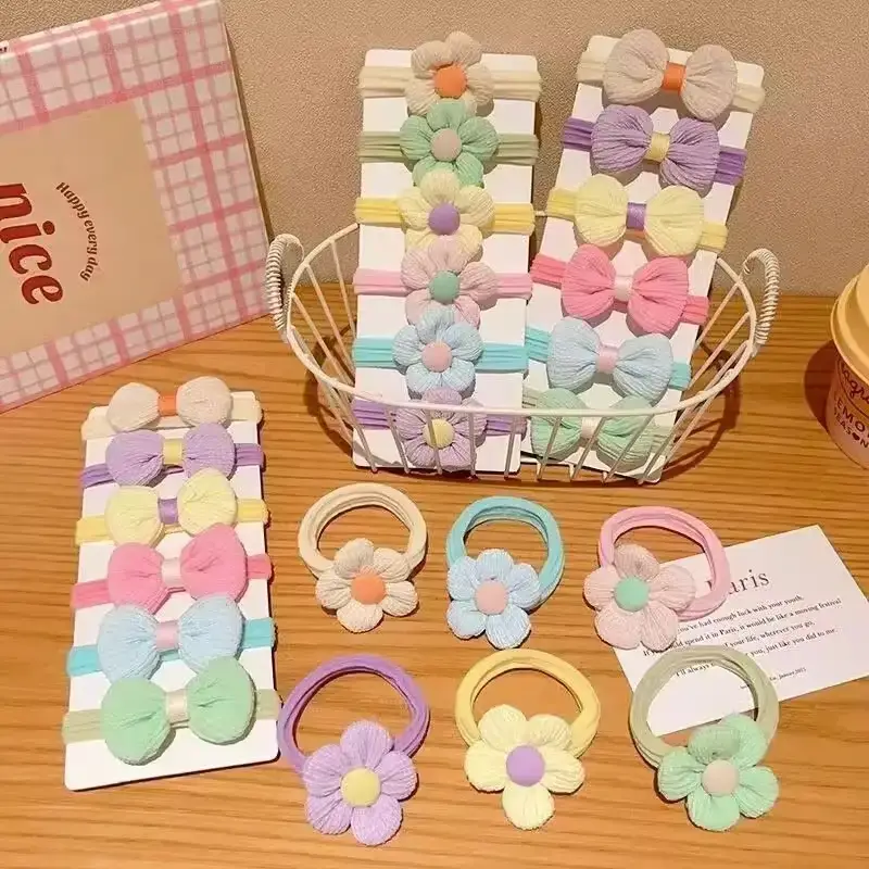 Children's Payon Flower Hair Ties Rubber Bands — feature 11