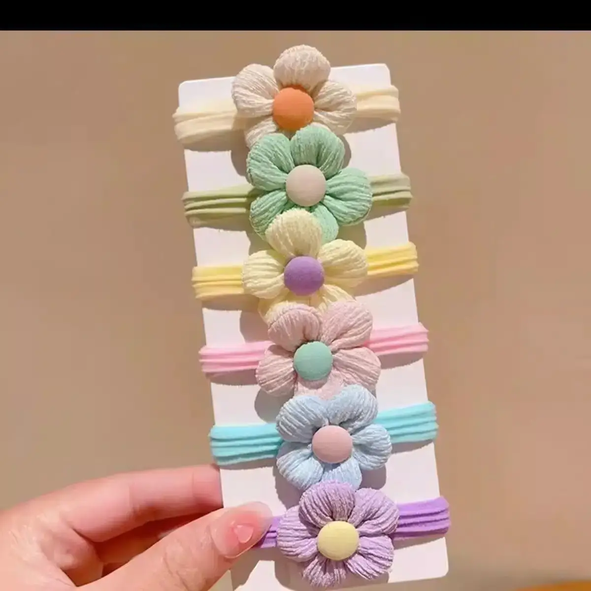 Children's Payon Flower Hair Ties Rubber Bands — feature 15