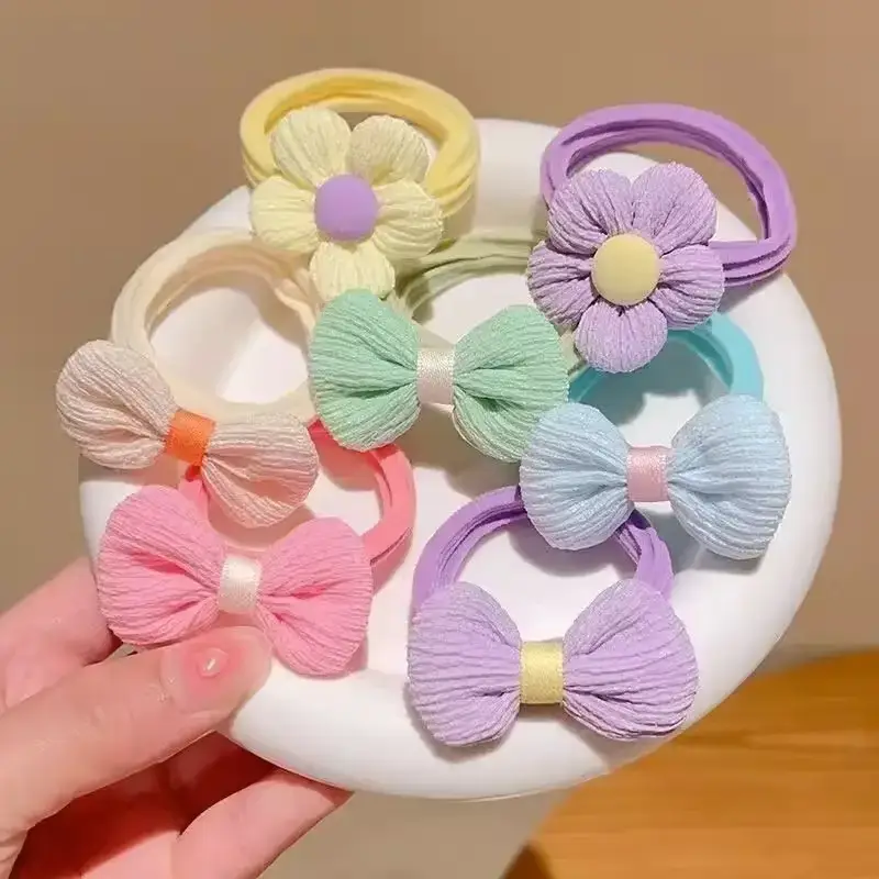 Children's Payon Flower Hair Ties Rubber Bands — feature 16