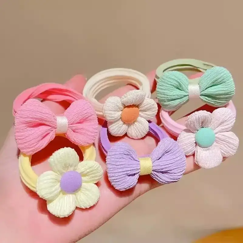 Children's Payon Flower Hair Ties Rubber Bands — feature 17