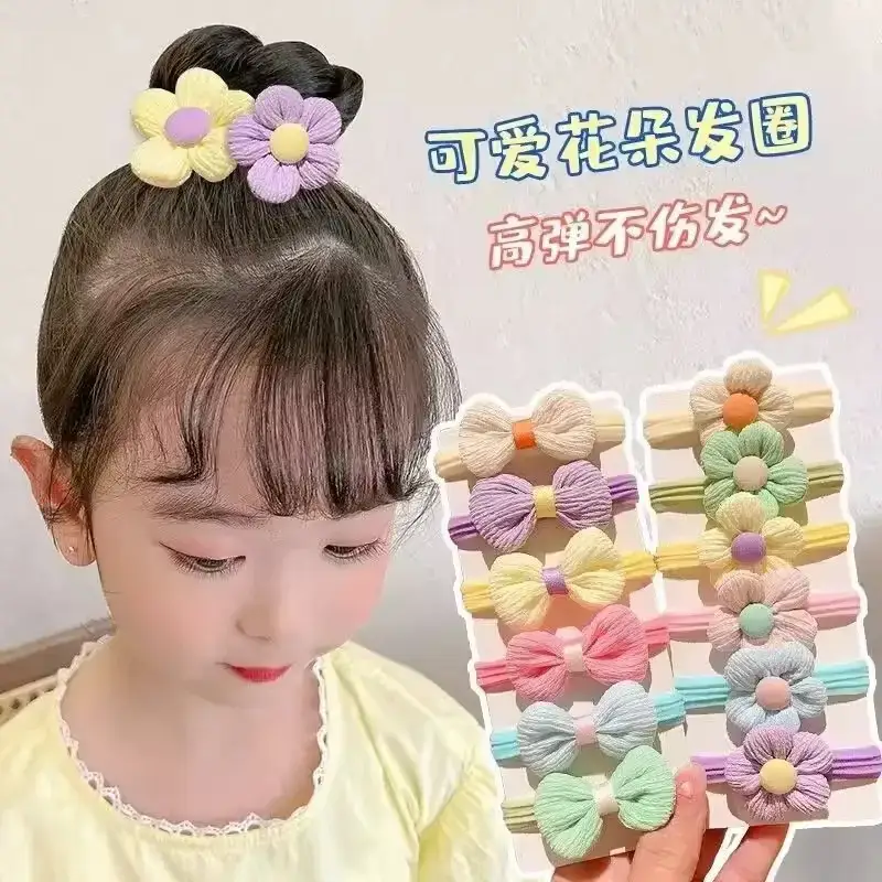 Children's Payon Flower Hair Ties Rubber Bands — feature 3