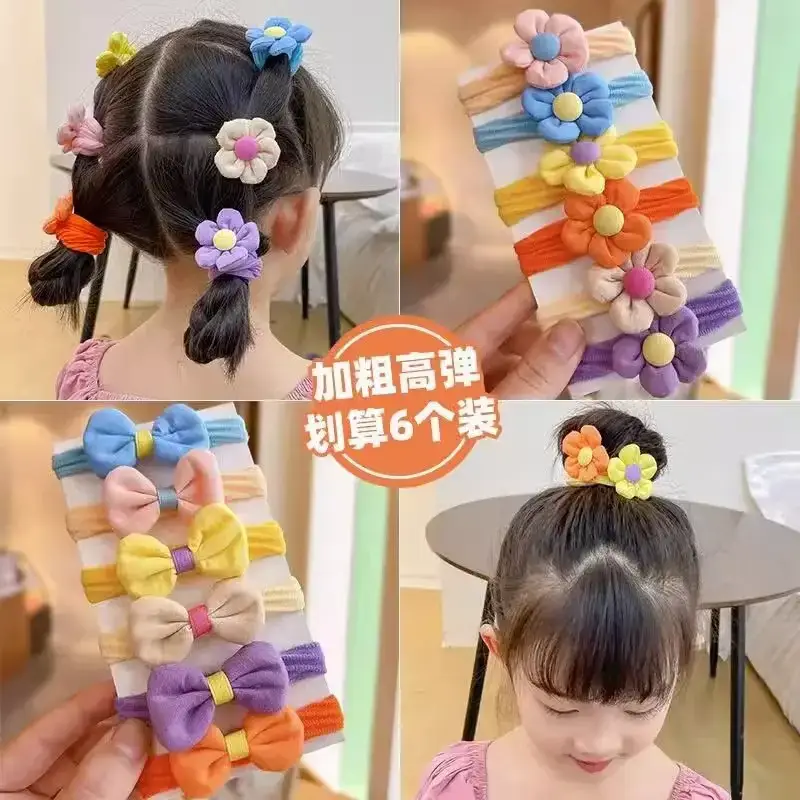 Children's Payon Flower Hair Ties Rubber Bands — feature 9