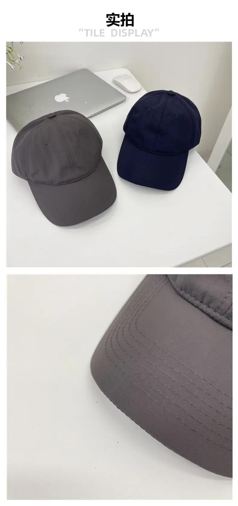 Men Navy Blue Baseball Cap Sunscreen Quick Dry — feature 5