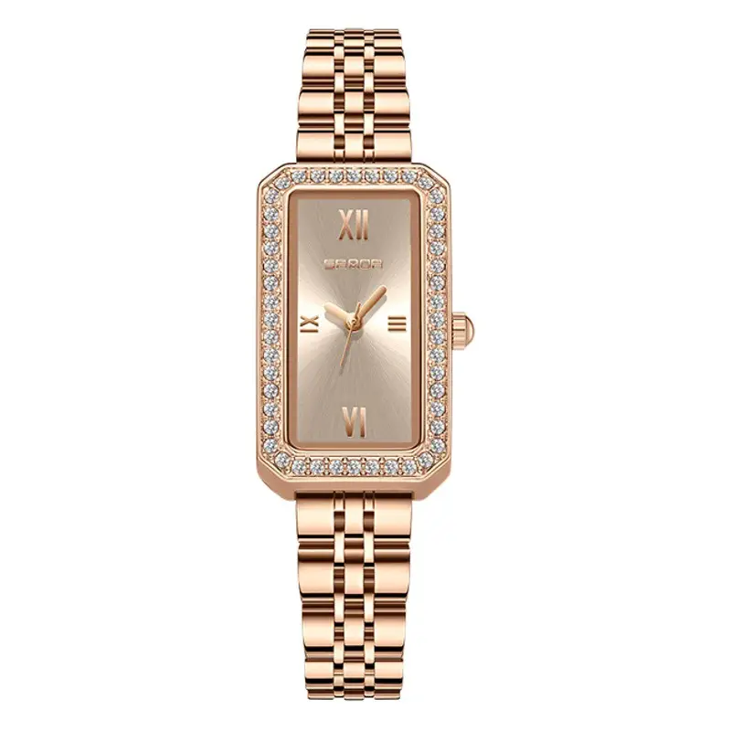 Elegant Women's Green Quartz Watch with Diamond Wristband