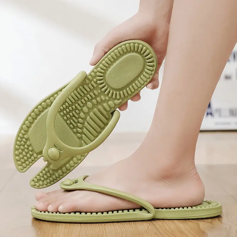 Summer Hotel Massage Couple Slippers for Business Trips, Portable Foldableing Outdoor Flip-flops, Removable Home Leisure Flip-flops - Image 8