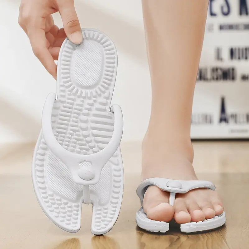 Summer Hotel Massage Couple Slippers for Business Trips, Portable Foldableing Outdoor Flip-flops, Removable Home Leisure Flip-flops - Image 9