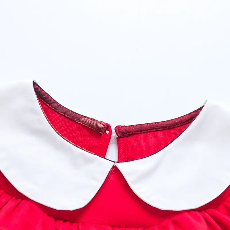 2025 Red Korean Style Doll Collar Puff Sleeve Skirts for Girls — feature 22