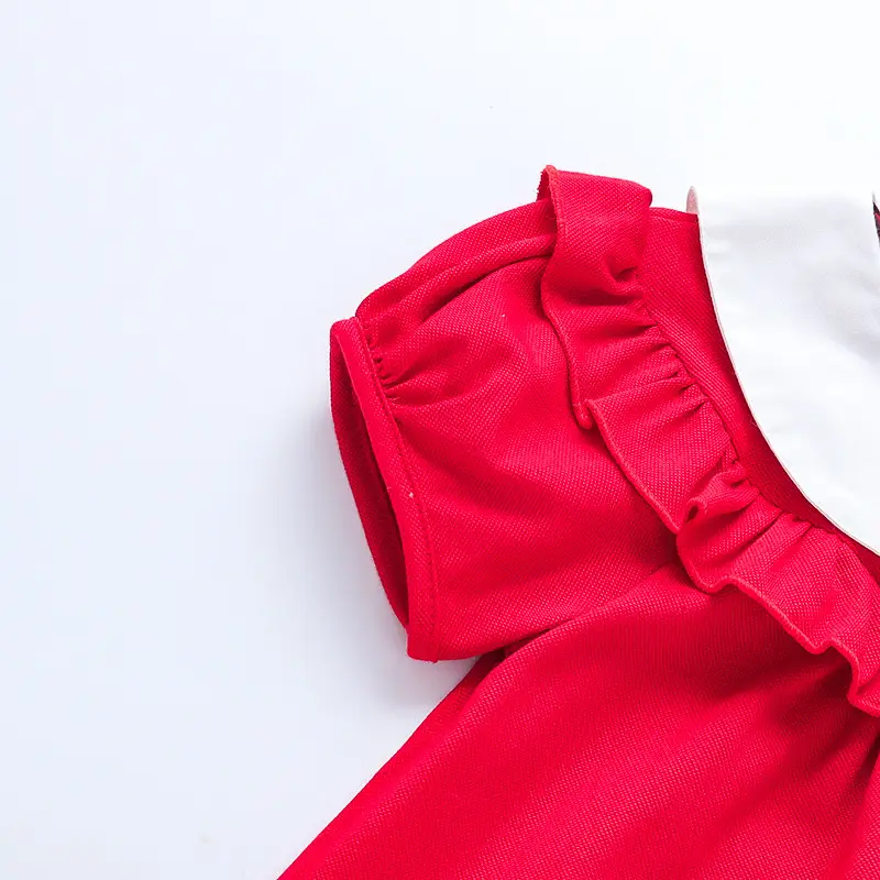 2025 Red Korean Style Doll Collar Puff Sleeve Skirts for Girls — feature 26