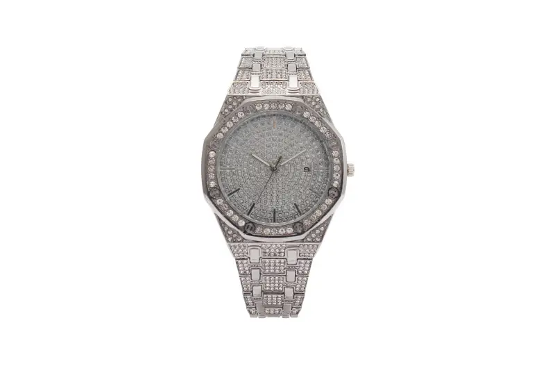 Black Octagonal Diamond Women's Watch with Full Diamond Dial — feature 4