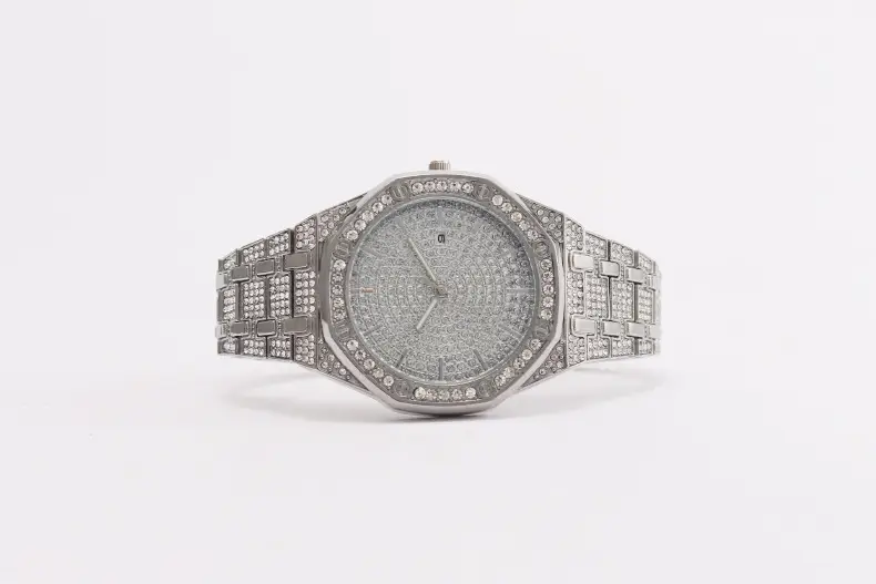 Black Octagonal Diamond Women's Watch with Full Diamond Dial — feature 5