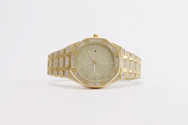 Black Octagonal Diamond Women's Watch with Full Diamond Dial — feature 8