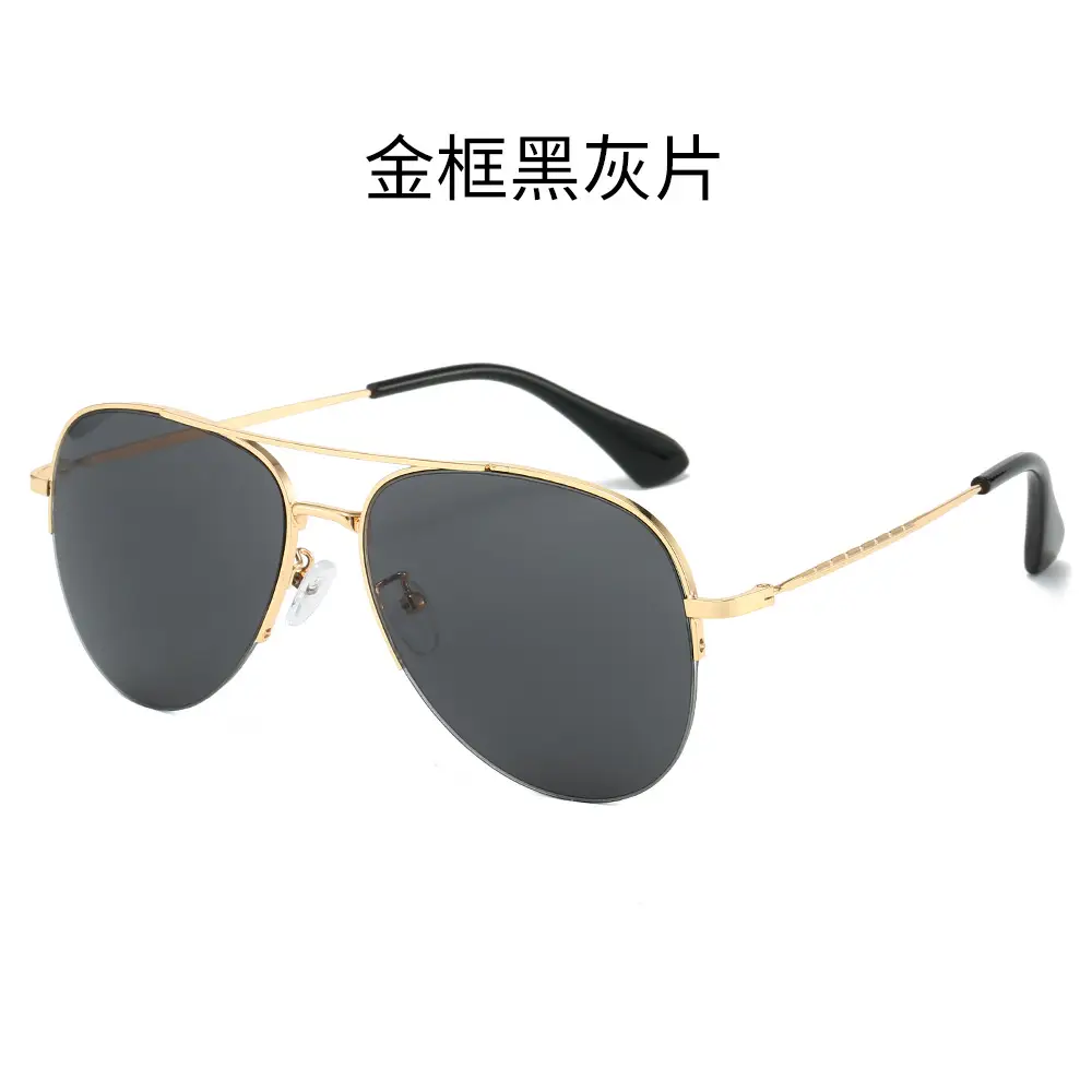 Men Pilot Sunglasses Gold Frame Black镜片 - Image 2