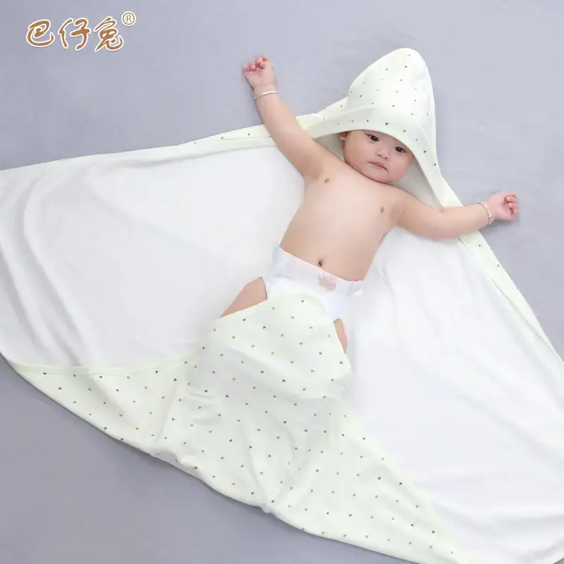 Pink Newborn Baby Bath Towel with Star Embroidery - Image 4