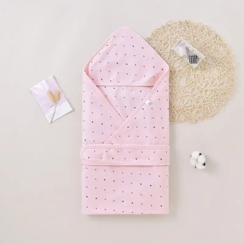 Pink Newborn Baby Bath Towel with Star Embroidery - Image 3