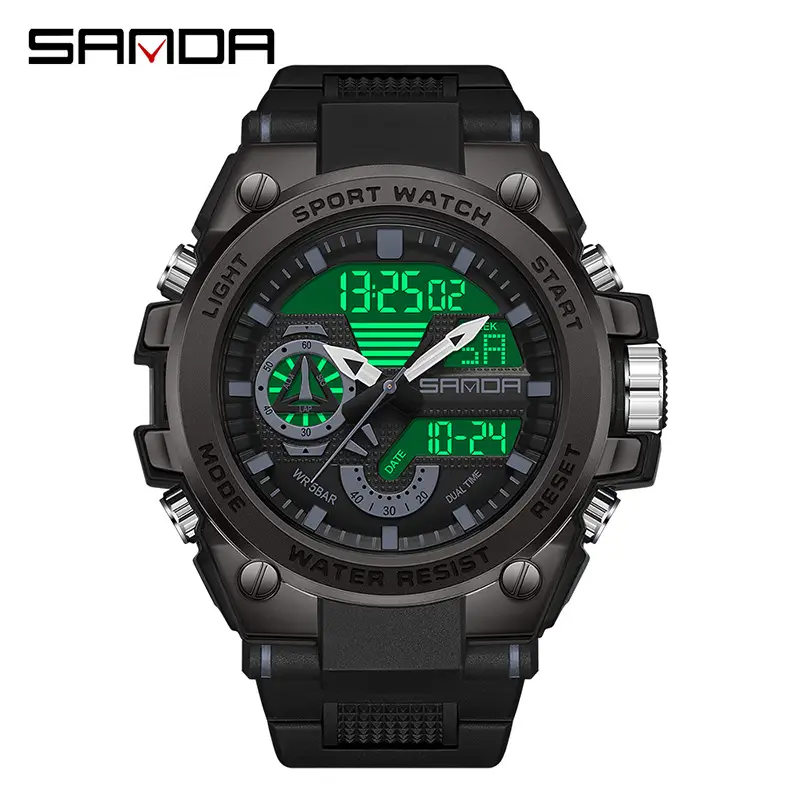 Sanda Digital Watch for Men Waterproof Sports Light Blue - Image 2