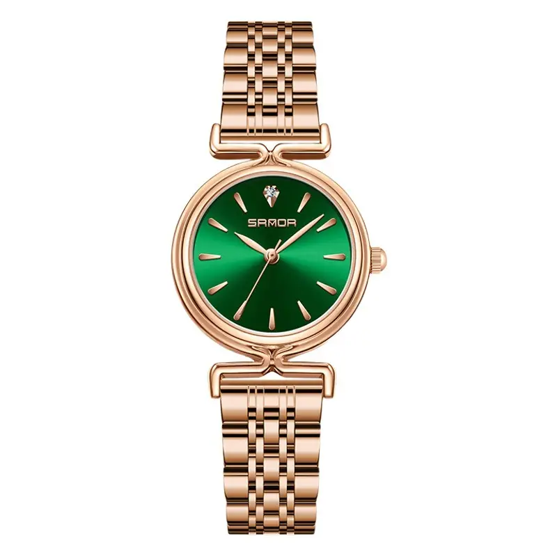 Sanda Compact Green Watch for Women Waterproof Quartz