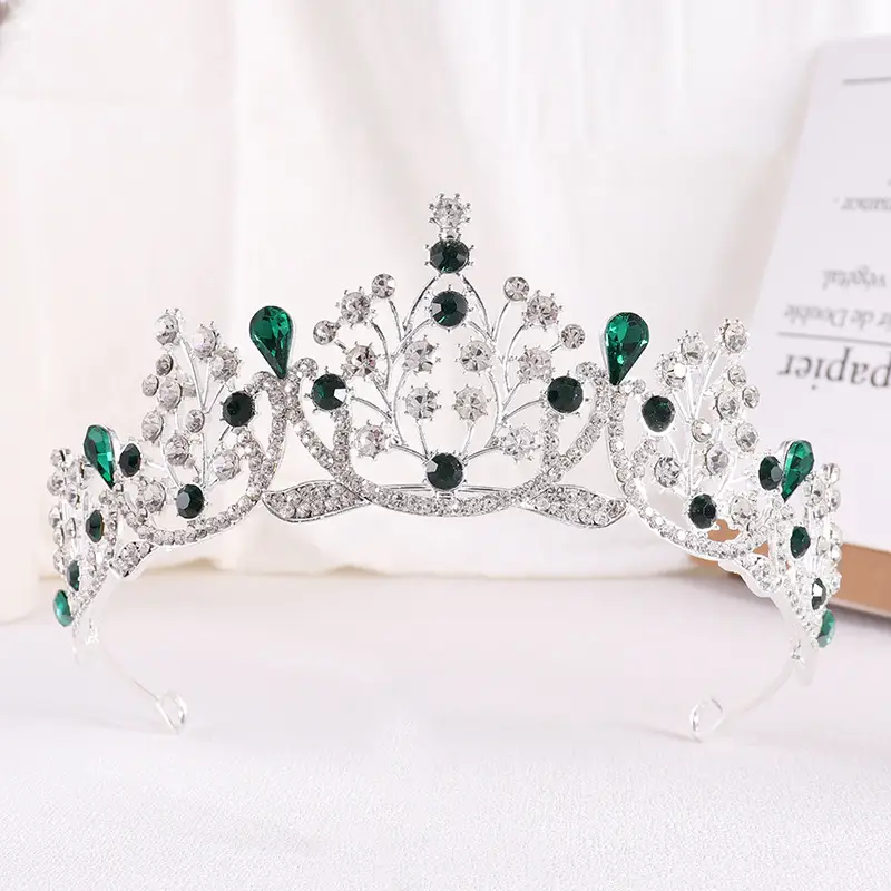Korean Bride Crown Baroque Rhinestone Princess Crown - Image 2