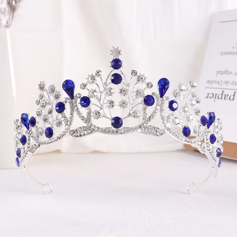 Korean Bride Crown Baroque Rhinestone Princess Crown - Image 3
