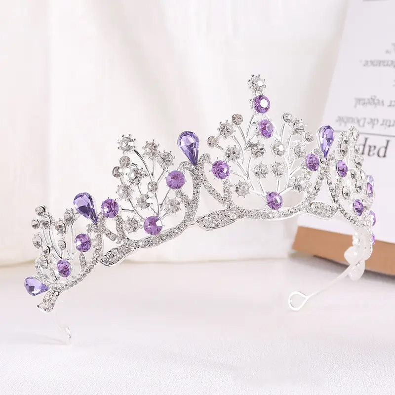 Korean Bride Crown Baroque Rhinestone Princess Crown - Image 5