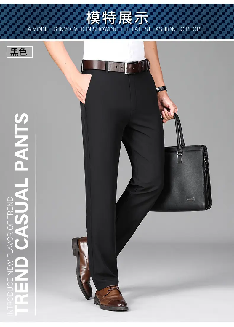 2025 Summer Thin Ice Silk Trousers Business Dad Pants — feature 16