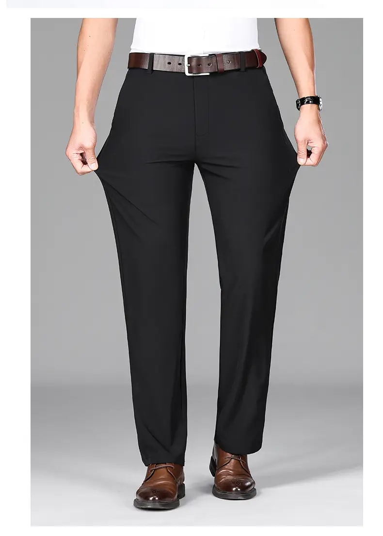 2025 Summer Thin Ice Silk Trousers Business Dad Pants — feature 17
