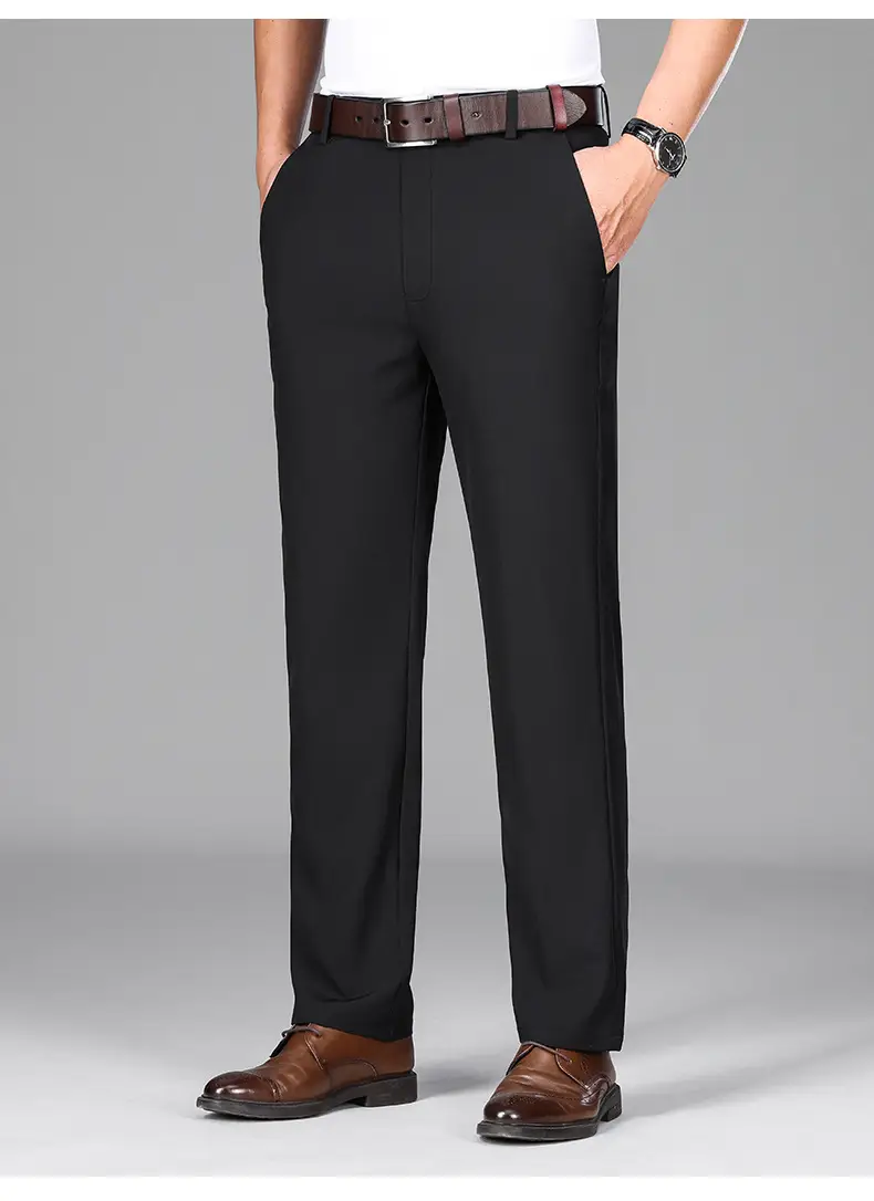 2025 Summer Thin Ice Silk Trousers Business Dad Pants — feature 18