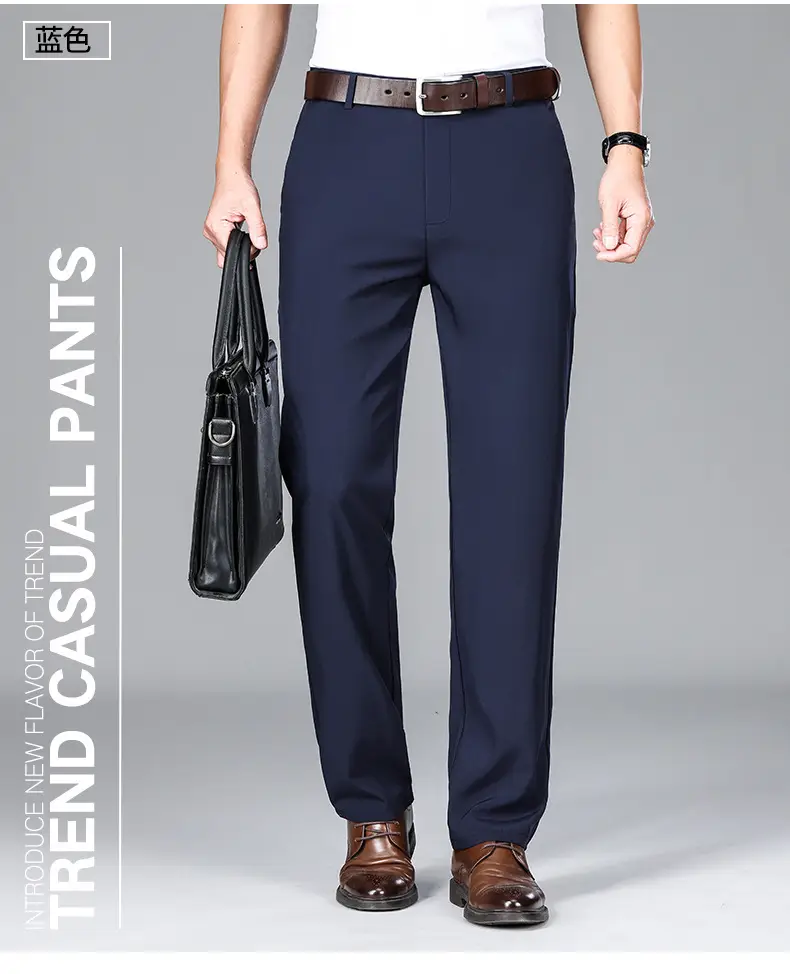 2025 Summer Thin Ice Silk Trousers Business Dad Pants — feature 21