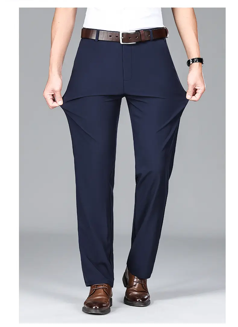 2025 Summer Thin Ice Silk Trousers Business Dad Pants — feature 22