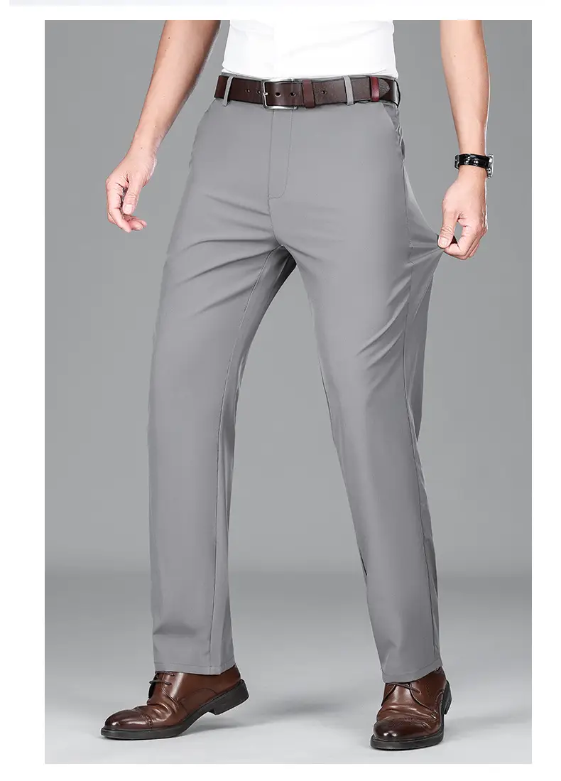 2025 Summer Thin Ice Silk Trousers Business Dad Pants — feature 27