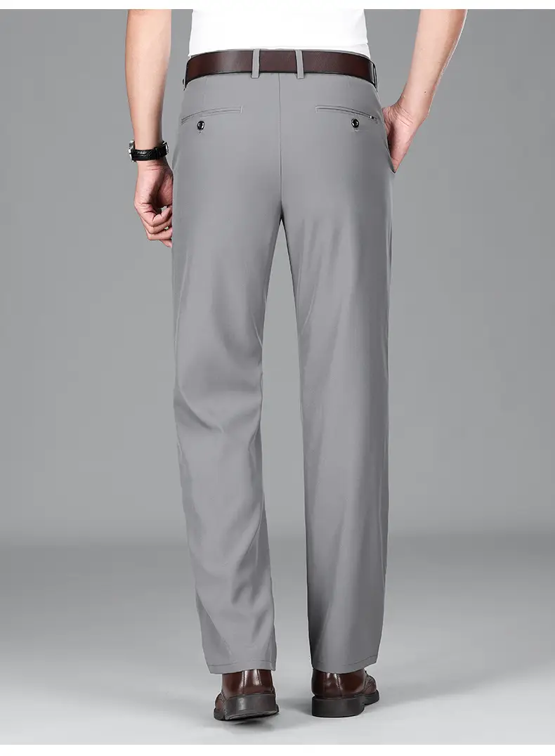 2025 Summer Thin Ice Silk Trousers Business Dad Pants — feature 28