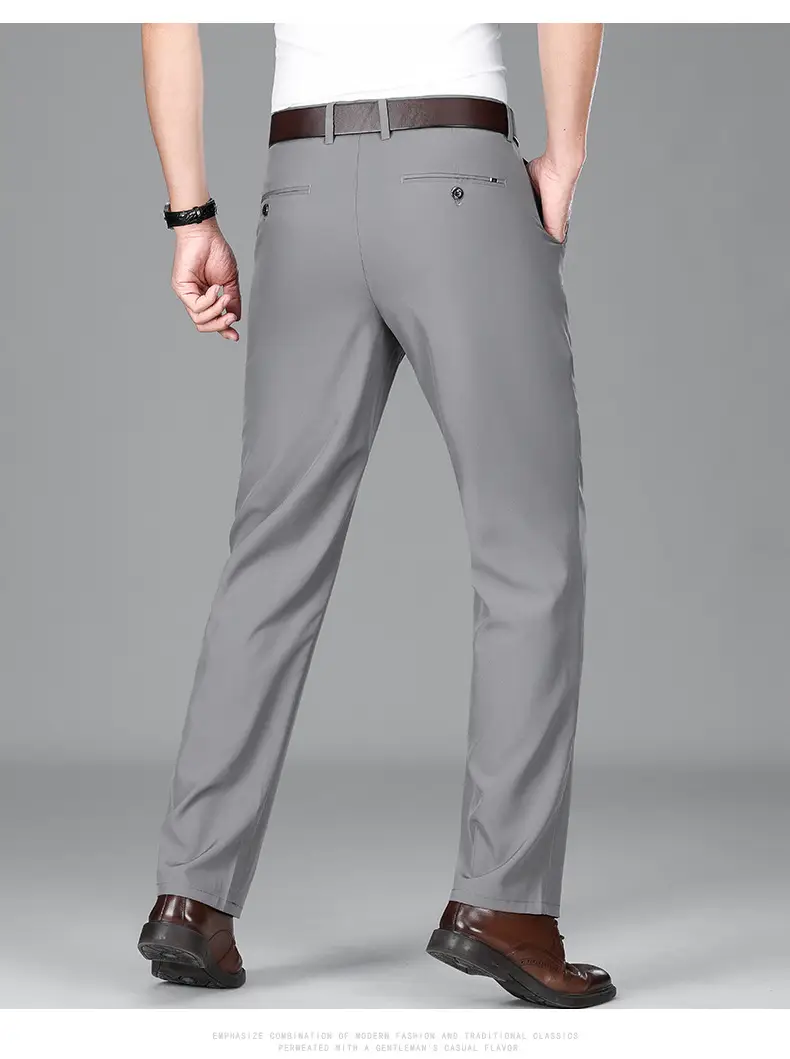 2025 Summer Thin Ice Silk Trousers Business Dad Pants — feature 30