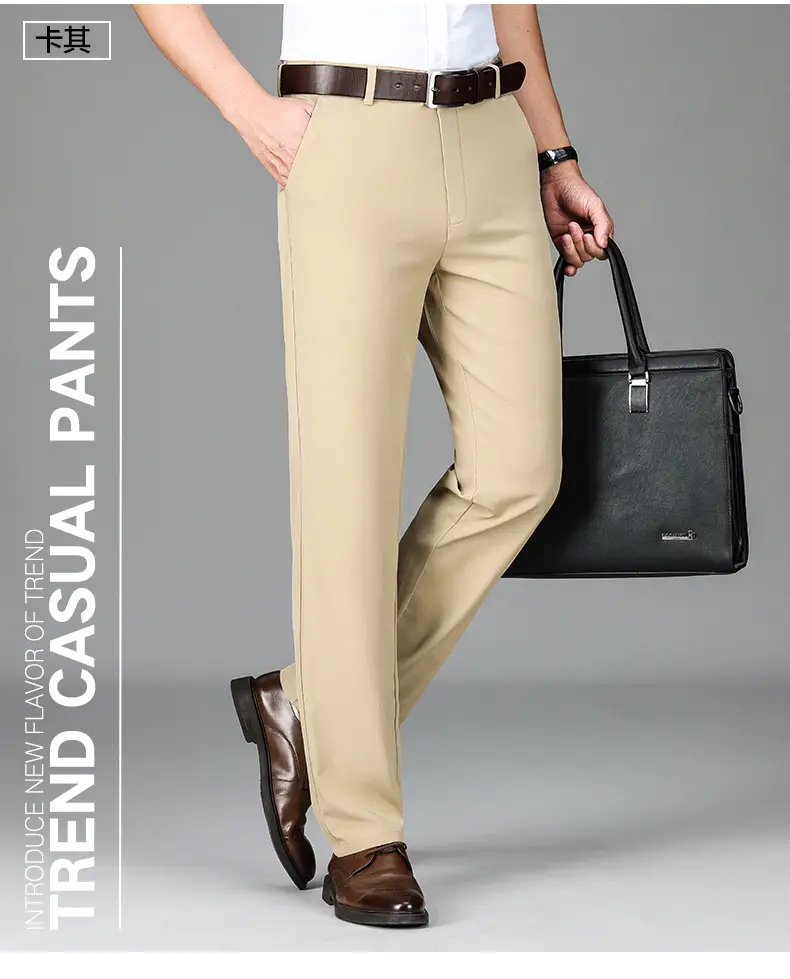 2025 Summer Thin Ice Silk Trousers Business Dad Pants — feature 31