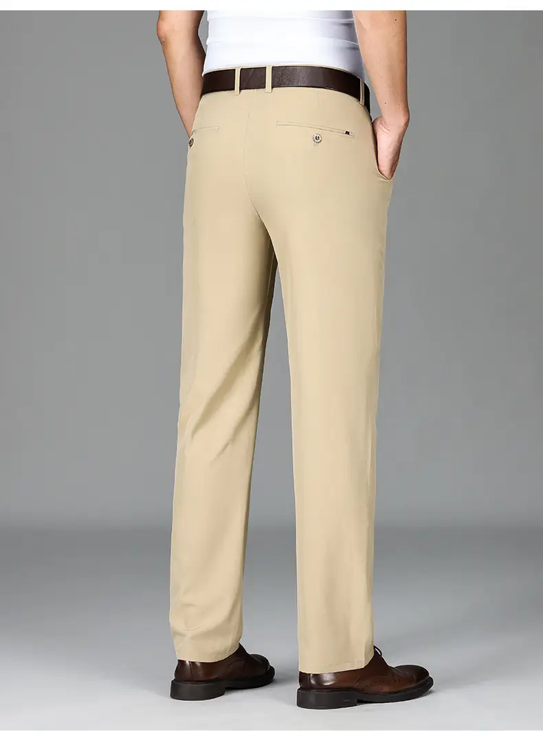 2025 Summer Thin Ice Silk Trousers Business Dad Pants — feature 33
