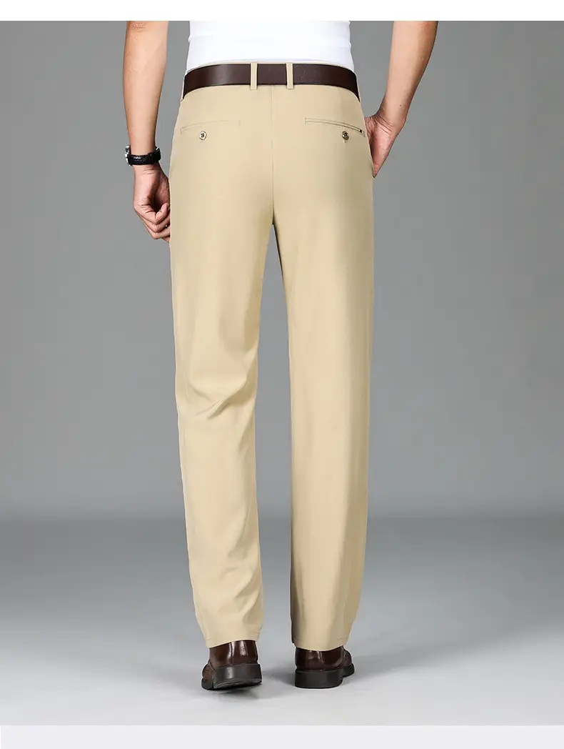 2025 Summer Thin Ice Silk Trousers Business Dad Pants — feature 35