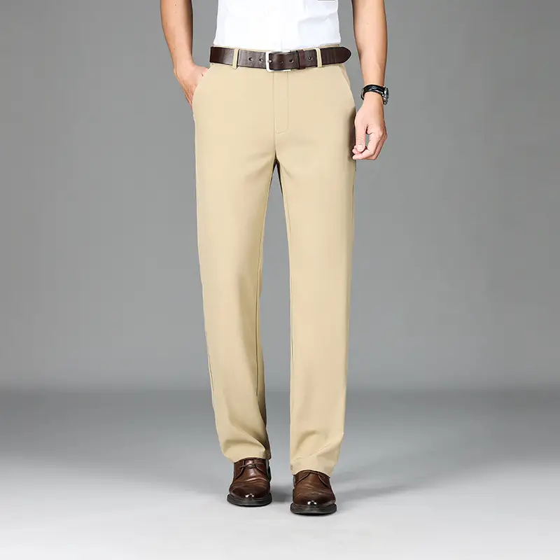 2025 Summer Thin Ice Silk Trousers Business Dad Pants