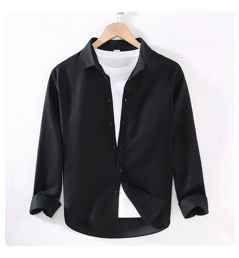 Men's Cream Linen Button-Up Shirt — feature 16