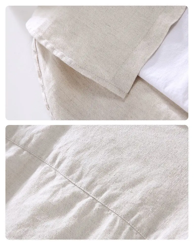 Men's Cream Linen Button-Up Shirt — feature 20