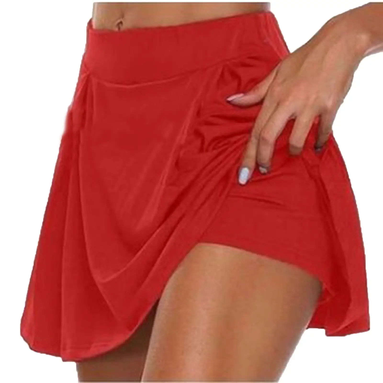 Red Fake Two-Piece Shorts for Women Summer - Image 2
