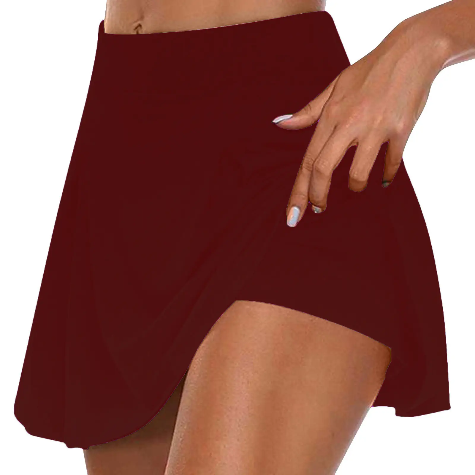 Red Fake Two-Piece Shorts for Women Summer - Image 5