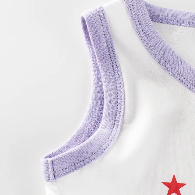 27home Cross-Border Baby Girls Vests Purple Rabbit Design - Image 2