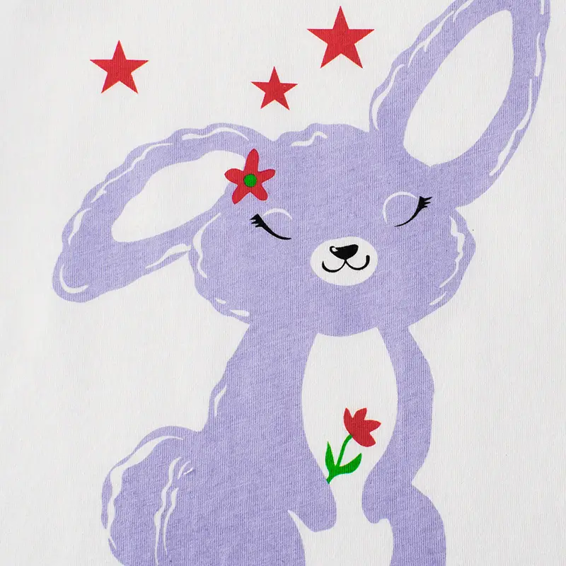 27home Cross-Border Baby Girls Vests Purple Rabbit Design - Image 3