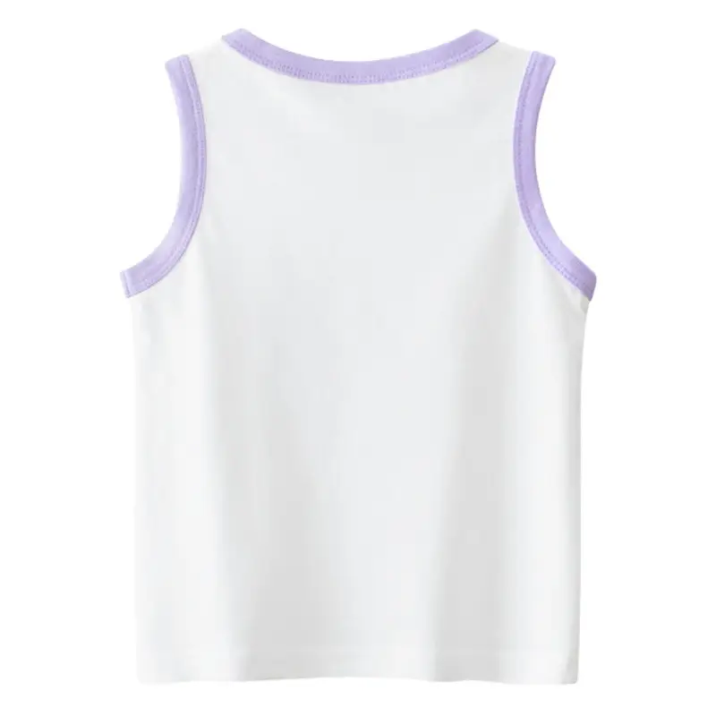 27home Cross-Border Baby Girls Vests Purple Rabbit Design