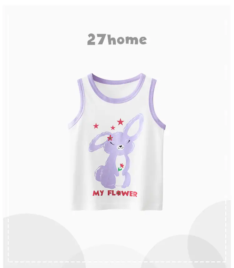 27home Cross-Border Baby Girls Vests Purple Rabbit Design — feature 1