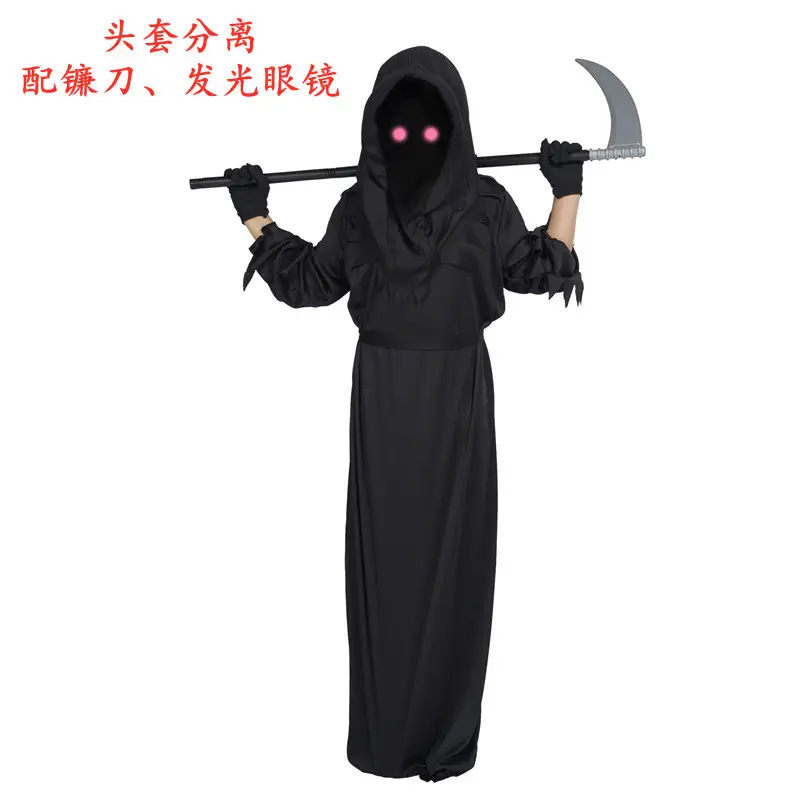 Halloween Ghost Costume with Scythe & Glasses - Image 9