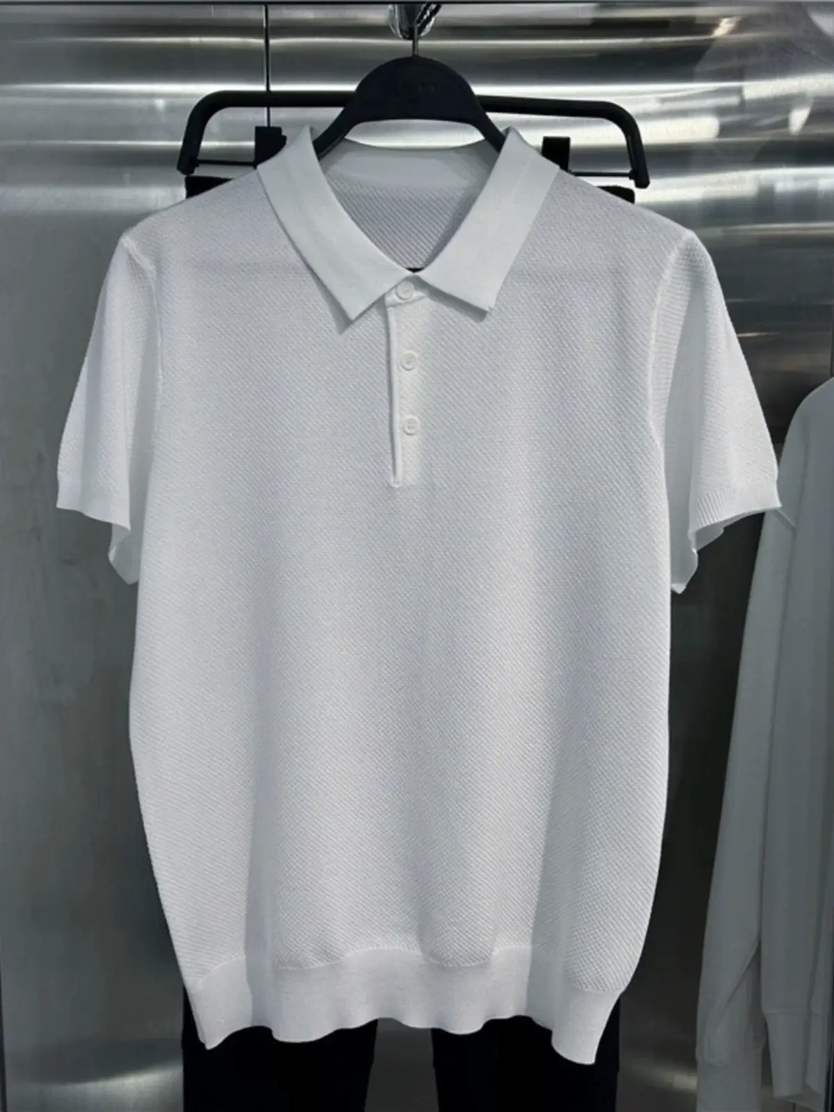 Men's Knitted Polo T-Shirt Yellow 2023 Summer — feature 11