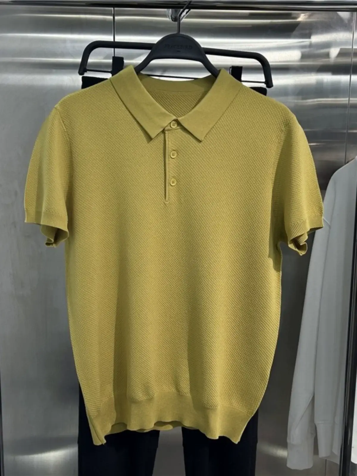 Men's Knitted Polo T-Shirt Yellow 2023 Summer — feature 13