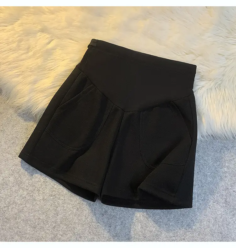 Black Thin Outerwear Shorts for Pregnant Women Small - Image 10