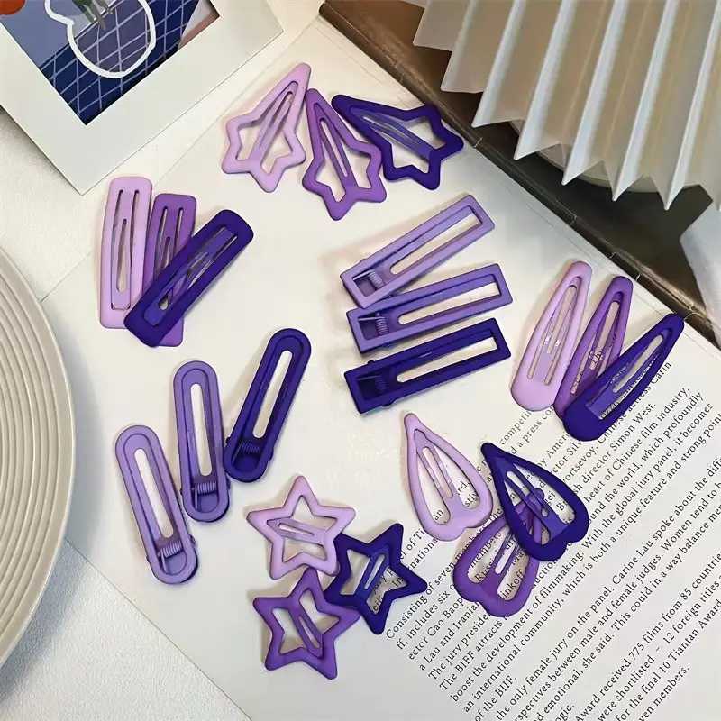 Purple 3-Piece Hair Clips Set for Girls - Image 9