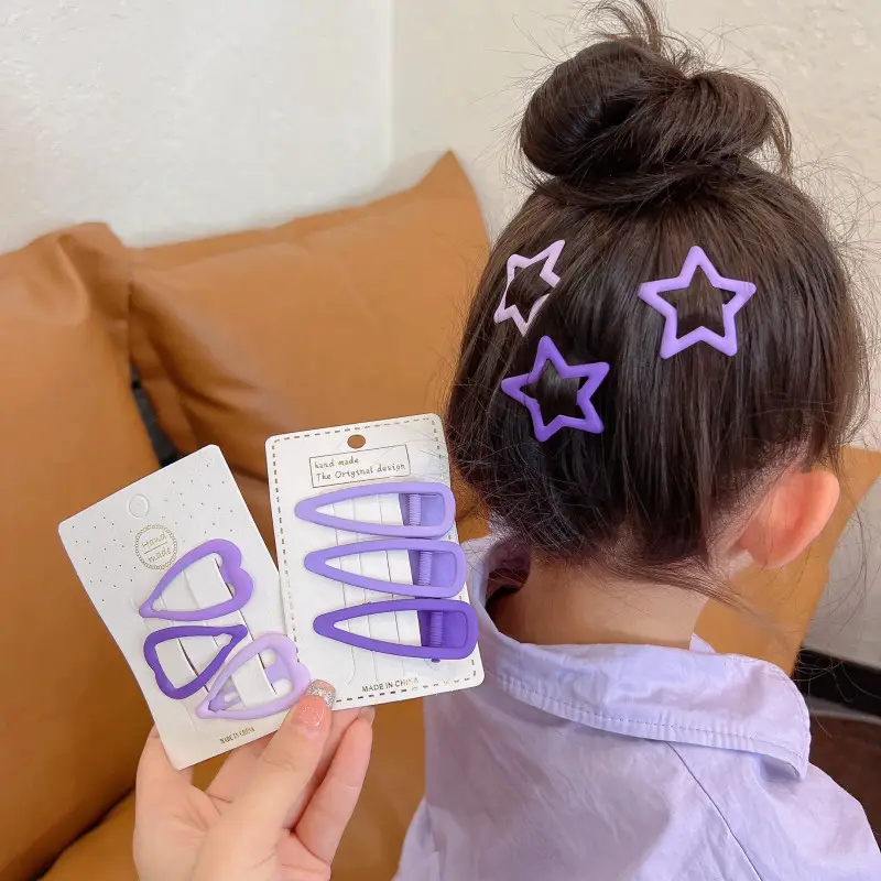Purple 3-Piece Hair Clips Set for Girls - Image 10